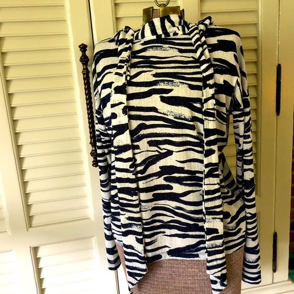 Nine West Navy & White Blouse - Picture 1 of 9